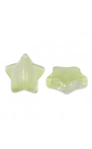 Glass bead 13mm Star - Light green